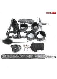 Чёрно-серебристый набор БДСМ - Notabu - купить с доставкой в Подольске