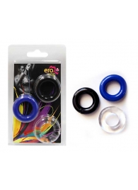 Набор из трех разноцветных эрекционных колец Erowoman-Eroman - Erowoman-Eroman - в Подольске купить с доставкой