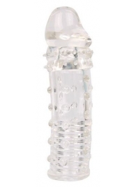 Закрытая прозрачная насадка-фаллос - 15 см. - Sex Expert - в Подольске купить с доставкой