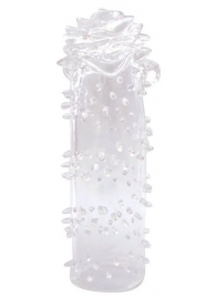 Закрытая прозрачная насадка в форме розы с креплением-колечком - 13 см. - Erowoman-Eroman - в Подольске купить с доставкой