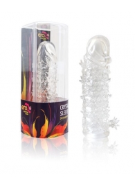 Закрытая прозрачная рельефная насадка Crystal sleeve - 13 см. - Erowoman-Eroman - в Подольске купить с доставкой