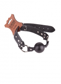 Кляп-шар классической формы и конструкции из натуральной кожи - Sitabella - купить с доставкой в Подольске