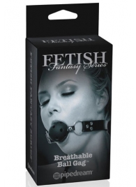 Черный кляп с дырочками Breathable Ball Gag - Pipedream - купить с доставкой в Подольске