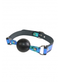 Кляп-шарик на чёрно-синих ремешках - Sitabella - купить с доставкой в Подольске