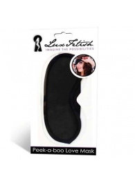 Черная маска на глаза Peek-a-Boo - Lux Fetish - купить с доставкой в Подольске