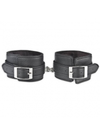 Черные фиксаторы для ног на цепи с мехом внутри - Lux Fetish - купить с доставкой в Подольске