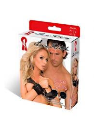 Бархатистые черные фиксаторы для рук или ног - Lux Fetish - купить с доставкой в Подольске