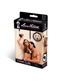 Черные фиксаторы с креплением к двери - Lux Fetish - купить с доставкой в Подольске