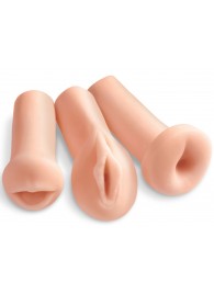 Комплект из 3 мастурбаторов All 3 Holes: вагина, анус, ротик - Pipedream - в Подольске купить с доставкой