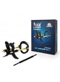 Черно-золотистый экстендер для пениса Sex Expert - Sex Expert - в Подольске купить с доставкой