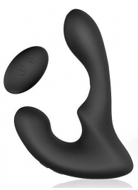 Черный силиконовый вибромассажер простаты с пультом ДУ - Sex Expert - в Подольске купить с доставкой