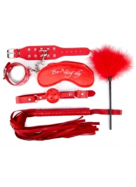 Набор красных БДСМ-аксессуаров из 5 предметов - Notabu - купить с доставкой в Подольске