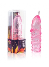 Закрытая рельефная насадка Crystal sleeve snakes в виде змеи с усиками - 14 см. - Erowoman-Eroman - в Подольске купить с доставкой