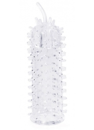 Закрытая рельефная насадка Crystal sleeve с усиками - 12 см. - Erowoman-Eroman - в Подольске купить с доставкой