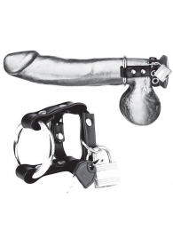 Металлическое кольцо на пенис на ремешке с замочком - BlueLine - купить с доставкой в Подольске