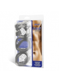 Комплект для мошонки и члена с 2 кольцами с замочками - BlueLine - купить с доставкой в Подольске