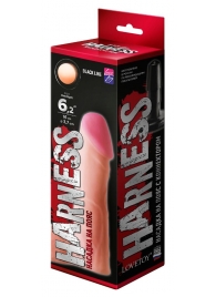 Телесная реалистичная насадка на Harness с коннектором BLACK LINE - 17 см. - LOVETOY (А-Полимер) - купить с доставкой в Подольске
