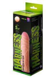 Телесная насадка на Harness с коннектором GREEN LINE - 15,5 см. - LOVETOY (А-Полимер) - купить с доставкой в Подольске