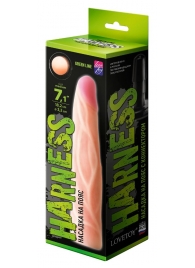 Телесная насадка с венками на Harness с коннектором GREEN LINE - 18 см. - LOVETOY (А-Полимер) - купить с доставкой в Подольске