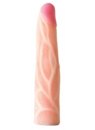 Телесная насадка с венками на Harness с коннектором GREEN LINE - 18 см. - LOVETOY (А-Полимер) - купить с доставкой в Подольске