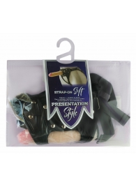 Черный пояс-трусики с двумя насадками Soft-Dolli - 16,5 и 10,5 см. - LOVETOY (А-Полимер) - купить с доставкой в Подольске