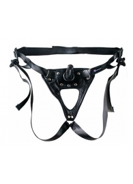 Черный пояс-трусики с насадкой  Soft-Принц  - 17 см. - LOVETOY (А-Полимер) - купить с доставкой в Подольске