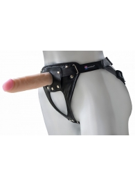 Черный пояс-трусики с насадкой  Soft-Принц  - 17 см. - LOVETOY (А-Полимер) - купить с доставкой в Подольске