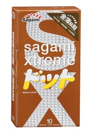 Презервативы Sagami Xtreme FEEL UP с точечной текстурой и линиями прилегания - 10 шт. - Sagami - купить с доставкой в Подольске