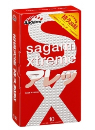Утолщенные презервативы Sagami Xtreme Feel Long с точками - 10 шт. - Sagami - купить с доставкой в Подольске