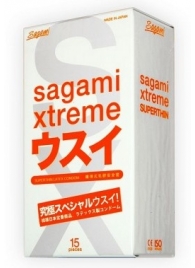 Ультратонкие презервативы Sagami Xtreme SUPERTHIN - 15 шт. - Sagami - купить с доставкой в Подольске