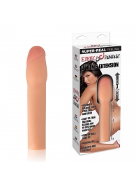 Телесная реалистичная насадка для увеличения члена - 20 см. - Erotic Fantasy - в Подольске купить с доставкой