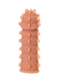 Телесная реалистичная насадка KOKOS Extreme Sleeve 04 с дополнительной стимуляцией - 12,7 см. - KOKOS - в Подольске купить с доставкой