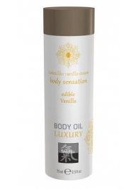 Съедобное массажное масло с ароматом ванили - 75 мл. - Shiatsu - купить с доставкой в Подольске