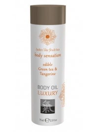 Съедобное массажное масло с ароматом зеленого чая и мандарина - 75 мл. - Shiatsu - купить с доставкой в Подольске