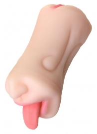 Телесный двусторонний мастурбатор Fruity Tongue - ротик и вагина - ToyFa - в Подольске купить с доставкой