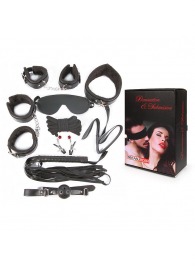 Большой игровой набор БДСМ: наручники, оковы, маска, кляп, плеть, ошейник с поводком, верёвка, зажимы для сосков - Notabu - купить с доставкой в Подольске