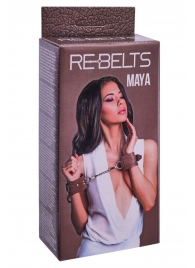Коричневые кожаные наручники Maya - Rebelts - купить с доставкой в Подольске