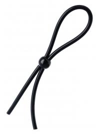Черное лассо на пенис с одной бусиной - A-toys - в Подольске купить с доставкой