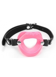 Розовый кляп-губки на черном ремешке - Notabu - купить с доставкой в Подольске