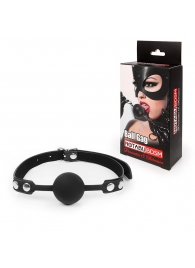 Черный кляп-шарик с регулируемым ремешком - Notabu - купить с доставкой в Подольске