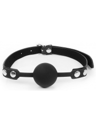 Черный кляп-шарик с регулируемым ремешком - Notabu - купить с доставкой в Подольске