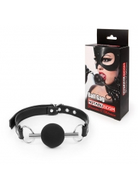 Черный силиконовый кляп-шарик на ремешке - Notabu - купить с доставкой в Подольске