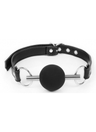 Черный силиконовый кляп-шарик на ремешке - Notabu - купить с доставкой в Подольске