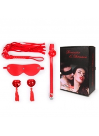 Пикантный набор БДСМ из 4 предметов в красном цвете - Notabu - купить с доставкой в Подольске