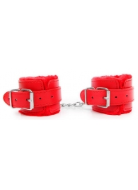 Красные мягкие наручники на регулируемых ремешках - Notabu - купить с доставкой в Подольске