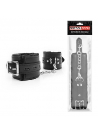 Черные наручники на металлических карабинах - Notabu - купить с доставкой в Подольске