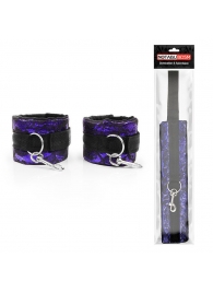 Фиолетово-черные наручники с карабинами - Notabu - купить с доставкой в Подольске