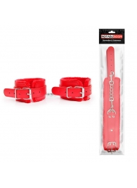 Красные мягкие оковы на регулируемых ремешках - Notabu - купить с доставкой в Подольске
