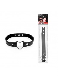 Черный ошейник с сердечком - Notabu - купить с доставкой в Подольске