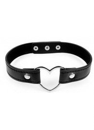 Черный ошейник с сердечком - Notabu - купить с доставкой в Подольске